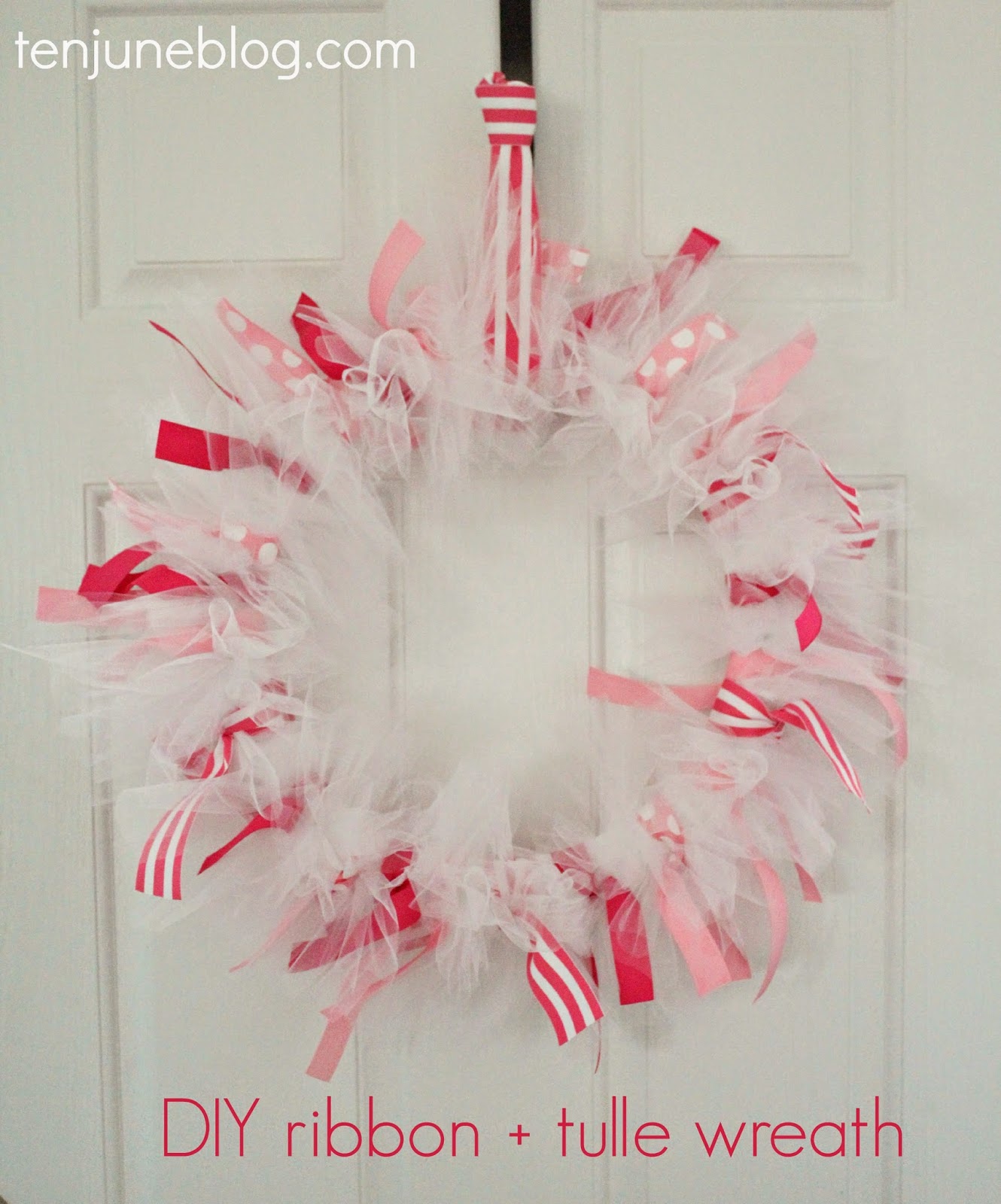 Ten June: DIY Ribbon + Tulle Baby Girl Wreath